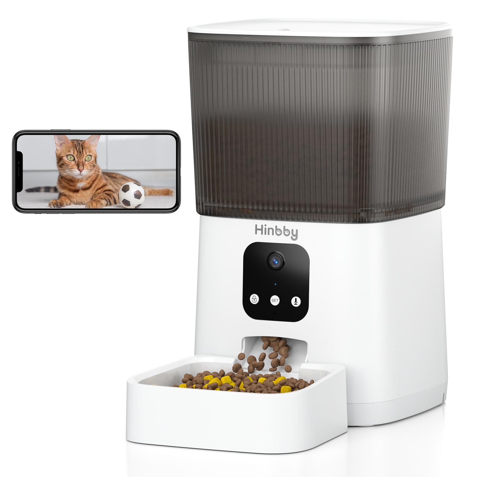 Pet Feeder with Camera 7L WiFi Automatic Dog Cat Feeder Smart Pet Food
