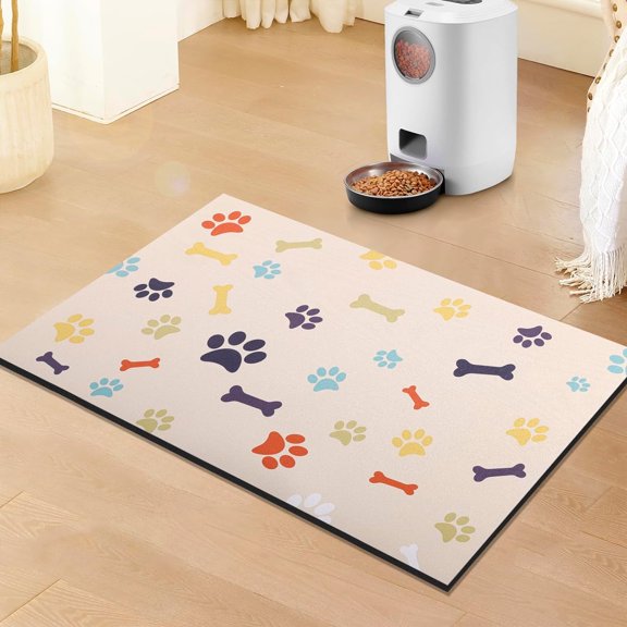 Pet Feeding Mat, 16X24 Inches Absorbent Dog Food Mat for Food and Water Bowl, Quick Dry Dog Drinking Pad for Cat Dog Feeding Watering