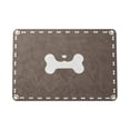 thumbnail image 1 of Pet Feeding Mat, 23.6inX15.7in Waterproof Quick-Dry Dog Cat Bowl Mat with Bone & Paw Print, Non-Slip, Brown, 1 of 6