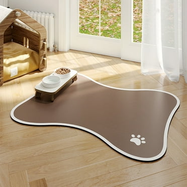 Pet Feeding Mat - Absorbent Dog Mat for Food and Water Bowl - No Stains Quick Dry Dog Water Dispenser Mat (11×15.74inch, Coffee)