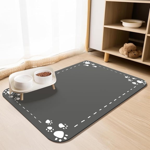 Pet Feeding Mat-Absorbent Dog Mat for Food and Water Bowl, Quick Dry Dog Bowl Mat Dog Accessories-Dog Water Matt for Sloppy Drinkers