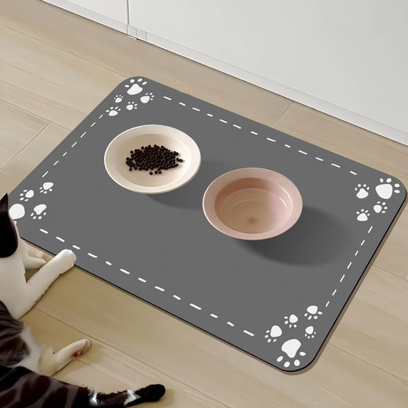 Pet Feeding Mat-Absorbent Dog Mat for Food and Water Bowl, Quick Dry Dog Bowl Mat Dog Accessories-Dog Water Matt for Sloppy Drinkers