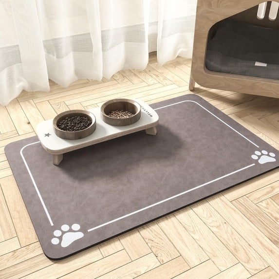 Pet Feeding Mat-Absorbent Quick Dry Dog Mat for Food and Water Bowl-No Stains Easy Clean Dog Water Dispenser Mat-Dog Accessories-Cat Dog Feeding&Watering Supplies-Dog Water Bowl Mat for Messy Drinkers
