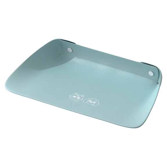 Pet Feeding Mat for Dog & Cat, Quick Dry Non-Slip Waterproof PU Leather Mat, Easy Clean Pet Placemat for Food & Water Bowls, Floor Protector (Light Blue)