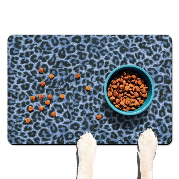 Pet Feeding Mat with Modern Cheetah Pattern, Durable Waterproof Dog Food Mat, Absorbent, Non-Slip, Quick Dry, Washable Mat Featuring Dynamic Animal Print Design