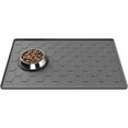 thumbnail image 1 of Pet Feeding Mat – Silicone Waterproof Dog Food Mat & Cat Food Mat with Raised Edge, Non-Slip Easy Clean Pet Food Placemat for Floor, 34"x22", Dark Gray, 1 of 10