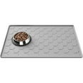 thumbnail image 1 of Pet Feeding Mat – Silicone Waterproof Dog Food Mat & Cat Food Mat with Raised Edge, Non-Slip Easy Clean Pet Food Placemat for Floor, 34"x22", Light Gray, 1 of 10