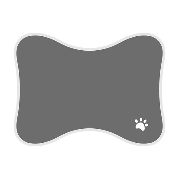 Pet Feeding Mat for Dogs and Cats, Absorbent Quick Dry Dog Bowl Mat with Non-Slip Backing, Bone Shaped Food and Water Placemat 11.8 x 15.7 in