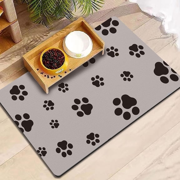 Pet Feeding Mat for Dogs and Cats, Pet Placemat Non-Slip Waterproof Bowl Mats, Puppy Dish Tray Mat Suitable for Small Medium Large Pets,12" x 16"