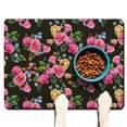 thumbnail image 1 of Pet Feeding Mat with Abstract Floral and Butterfly Artwork, Waterproof Absorbent Non-Slip Dog Food Mat, 1 of 6