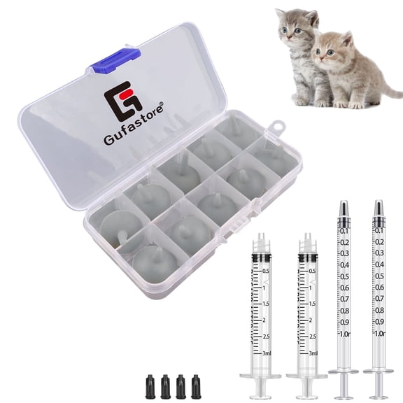 Pet Feeding Nipples for Newborn Puppies, Kittens, Rabbits and Other Wildlife Animals (10Pcs,Green)