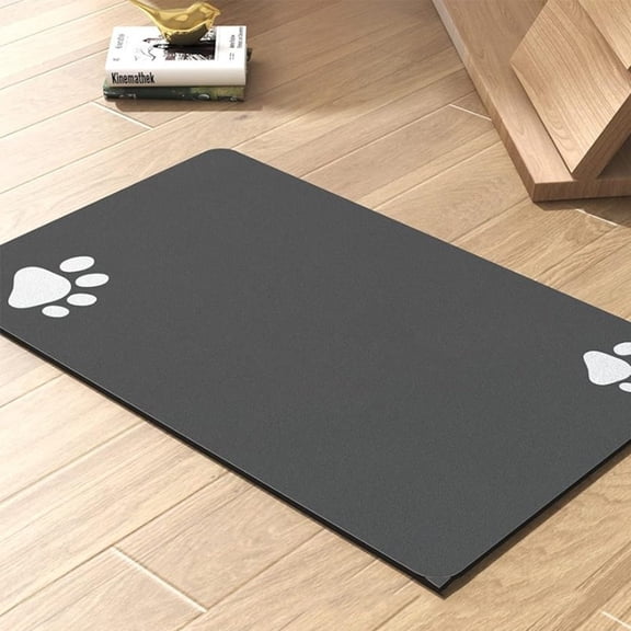 Pet Feeding Pad, Absorbent Mat for Food and Water Bowls, Reusable, 1P, L