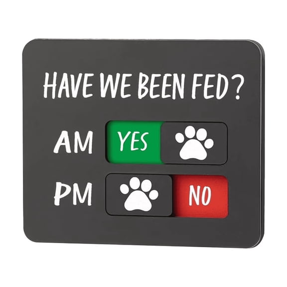Pet Feeding Reminder Sign for Fridge - Magnetic AM/PM Tracker with Yes/No Slider to Prevent Overfeeding Your Dog.