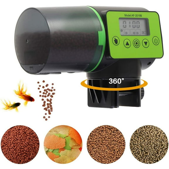 Pet Feeding Simplified: Large Capacity Automatic Fish Feeder With Rechargeable Lithium Battery, Multiple Installation Methods