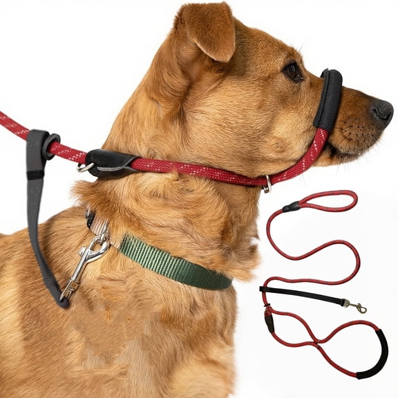 Pet Figure of 8 Dog Lead ,Dog Leash Collar With Nasal Padding, Training Leash for Various-sized Dogs