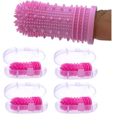 Pet Finger Toothbrush for Dental Care – 360 Degrees, Blue, Soft Silicone Bristles, Tartar Control, Plaque Remover, Vet Recommended,Cat Toothbrush, Dog Toothbrush, Finger Fit, Oral Hygiene, TrustyTree