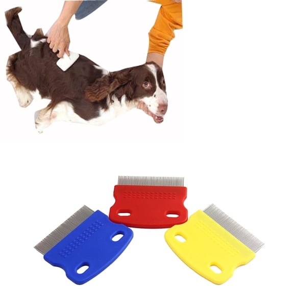 Pet Flea Comb for Dogs & Cats – Fleas, Loose Fur & Tick Removal Tool for Cats & Dogs – Gentle & Durable Fine-Tooth Pet Hair Comb for Comfortable, Clean Coat Care