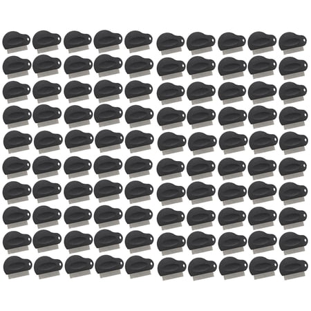 Pet Flea Combs Contoured Grip 3" 29 Tooth Tool Black or Purple Bulk Available (Black - 100 Combs)