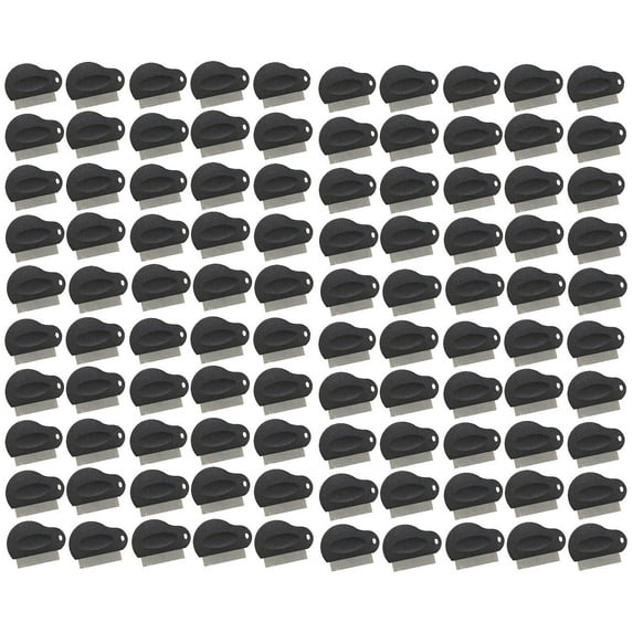 Pet Flea Combs Contoured Grip 3" 29 Tooth Tool Black or Purple Bulk Available (Black - 100 Combs)