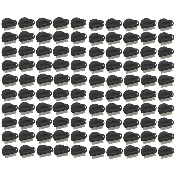 Pet Flea Combs Contoured Grip 3" 29 Tooth Tool Black or Purple Bulk Available (Black - 100 Combs)