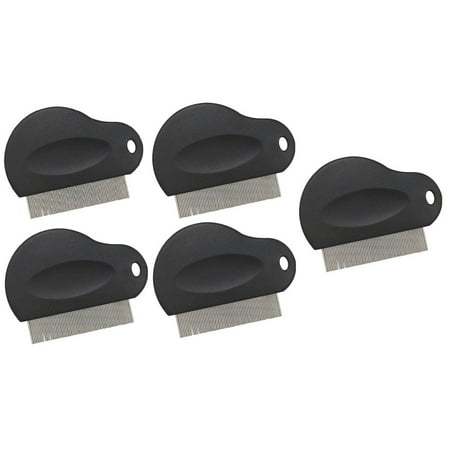 Pet Flea Combs Contoured Grip 3" 29 Tooth Tool Black or Purple Bulk Available (Black - 5 Combs)