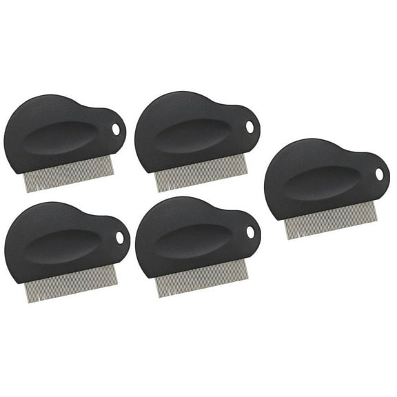 Pet Flea Combs Contoured Grip 3" 29 Tooth Tool Black or Purple Bulk Available (Black - 5 Combs)
