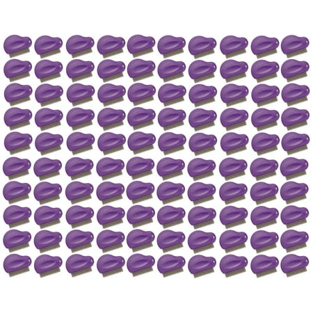 Pet Flea Combs Contoured Grip 3" 29 Tooth Tool Black or Purple Bulk Available (Purple - 100 Combs)