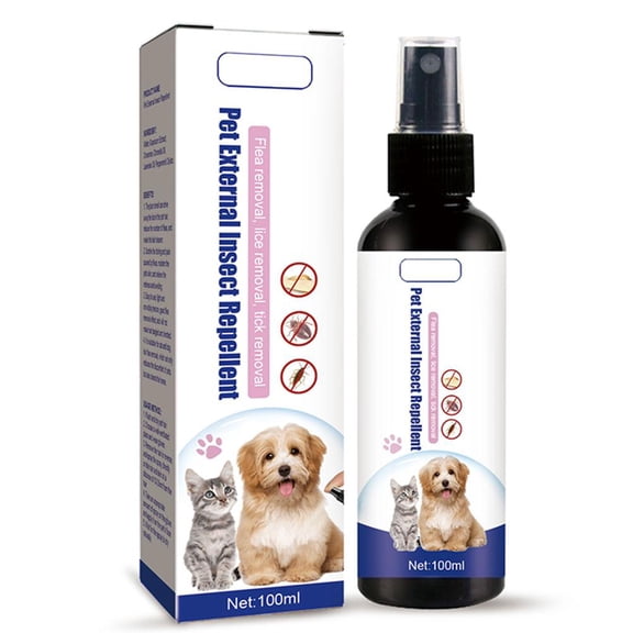 Pet Flea Repellent Spray for Dogs & Cats, Natural Chili, Cinnamon & Citronella Formula, Helps Repel Parasites & Maintain Clean Coat, 100ml