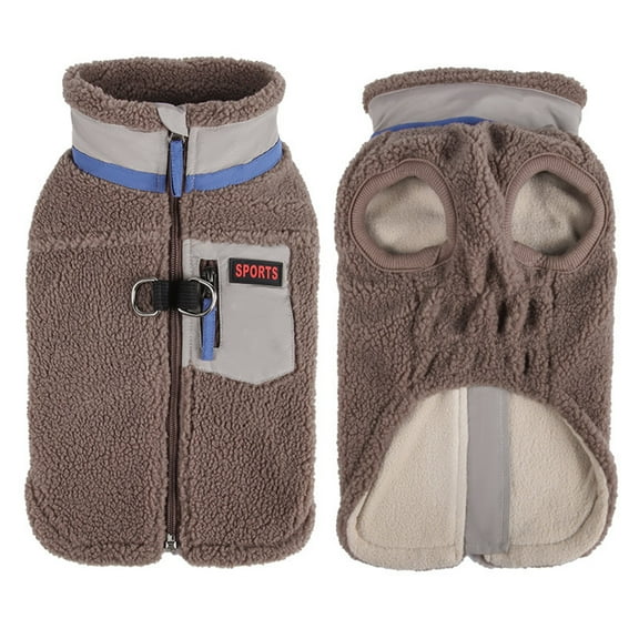 Pet Fleece Dog Vest With Pocket Zipper Design Winter Warm Dog Apparel for Small Dogs