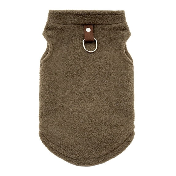 Pet Fleece Plaid Vest Autumn Winter Coffee Color XL Size - Warm Soft Comfortable Durable Fleece Material, Plaid Pattern Easy to Wear - For Small Medium Dogs Cats Daily Wear Outdoor Walks Indoor Nappi