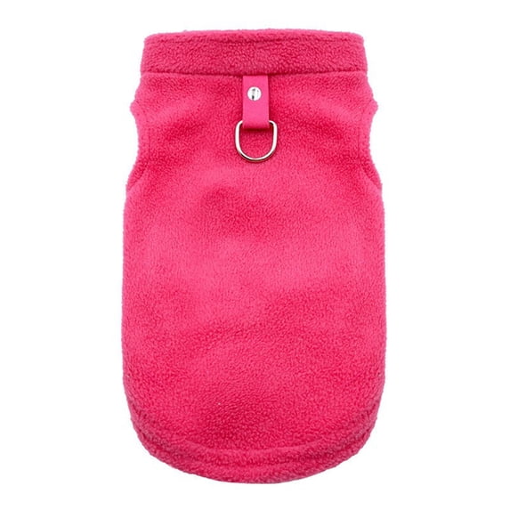 Pet Fleece Plaid Vest for Winter & Autumn - Magenta, S Size, Warm Fleecey Fabric, Plaid Pattern, D-ring for Leash, Comfortable Fit - For Dogs, Cats, Daily Wear, Outdoor Walks, Indoor Lounging