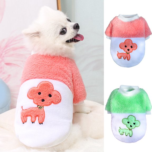 Pet Fleece Sweatshit Sweater for Small Dogs Cats Boy Girl Crewneck Soft Warm Winer Coat Puppy Clothes