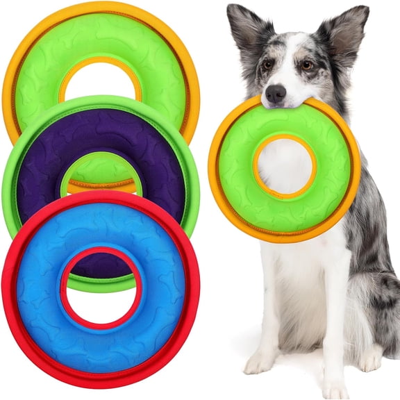 Pet Flying Discs - Interactive Flyer Toys, Feedable Lightweight Catch and Fetch Toys for Dogs, Floats in Water & Safe on Teeth