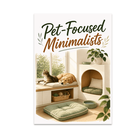 Pet-Focused Minimalists Wall Art - Minimalist Pet Owners - 13x19 Poster Print