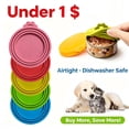 thumbnail image 1 of Pet Food Can Cover, 4.1"x3.5" Silicone Can Lids for Dog and Cat Food, Universal Size _ Green, 1 of 6