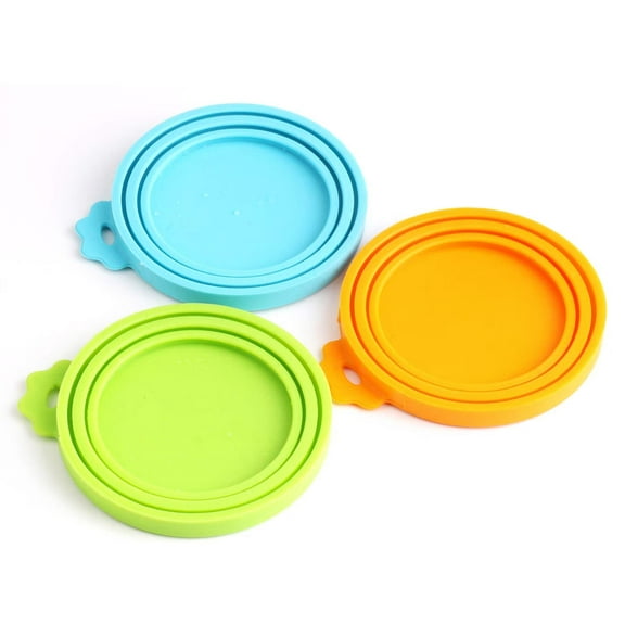 Pet Food Can Cover Silicone Can Lids for Dog and Cat Food(Universal Size,One fit 3 Standard Size Food Cans),Multi-Colored