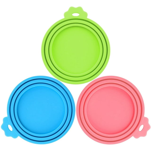 Pet Food Can Covers 3 Pack Silicone Can Lids Caps for Dog Cat Wet Food