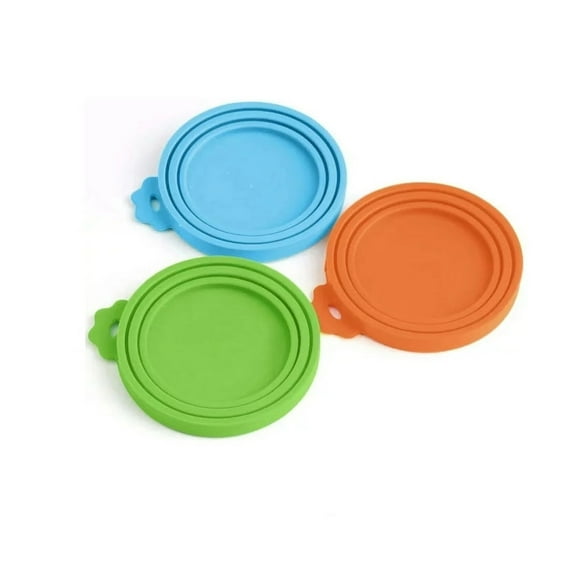 Pet Food Can Covers,Food Grade Silicone Can Lids,Comfortable Tab for Dog and Cat Food Containers (3 Pack)