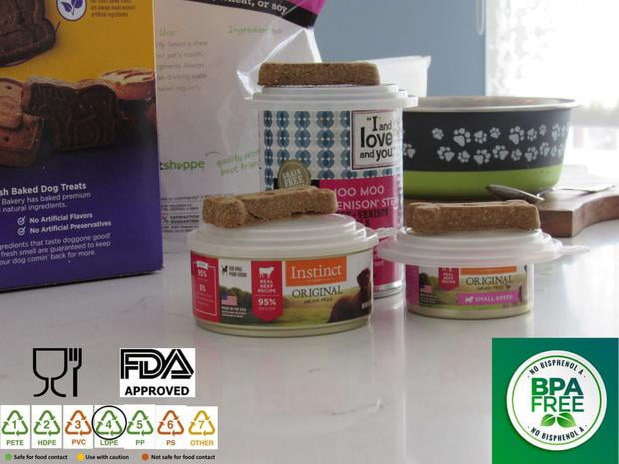 Clear Plastic Airtight Pet Food Can Lids 4-Pack
