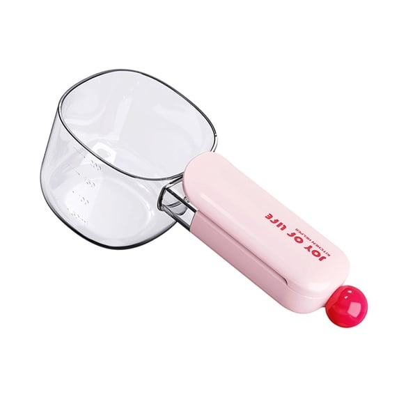 Pet Food Measuring Scoop Cups, Durable Reusable Food Scoop Measuring Cup For Rice, Flour, Soybean And Other Kinds Of Grain, Easy To Fill And Measure, 1Pc, Easy to Use & Clean(Pink,7.2x2.9")
