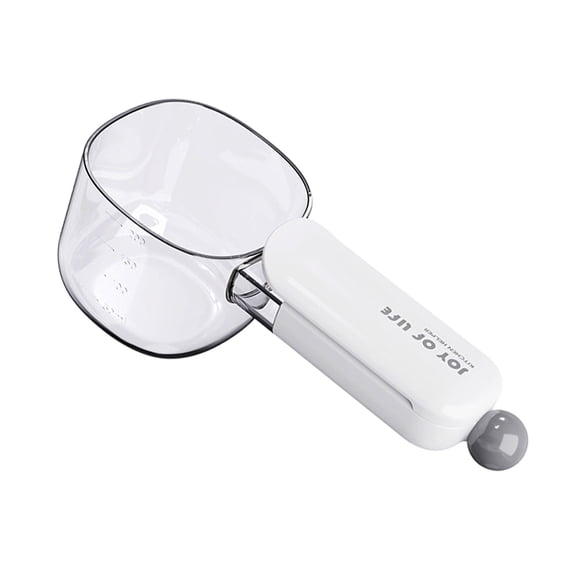 Pet Food Measuring Scoop Cups, Durable Reusable Food Scoop Measuring Cup For Rice, Flour, Soybean And Other Kinds Of Grain, Easy To Fill And Measure, 1Pc, Easy to Use & Clean(White,7.2x2.9")