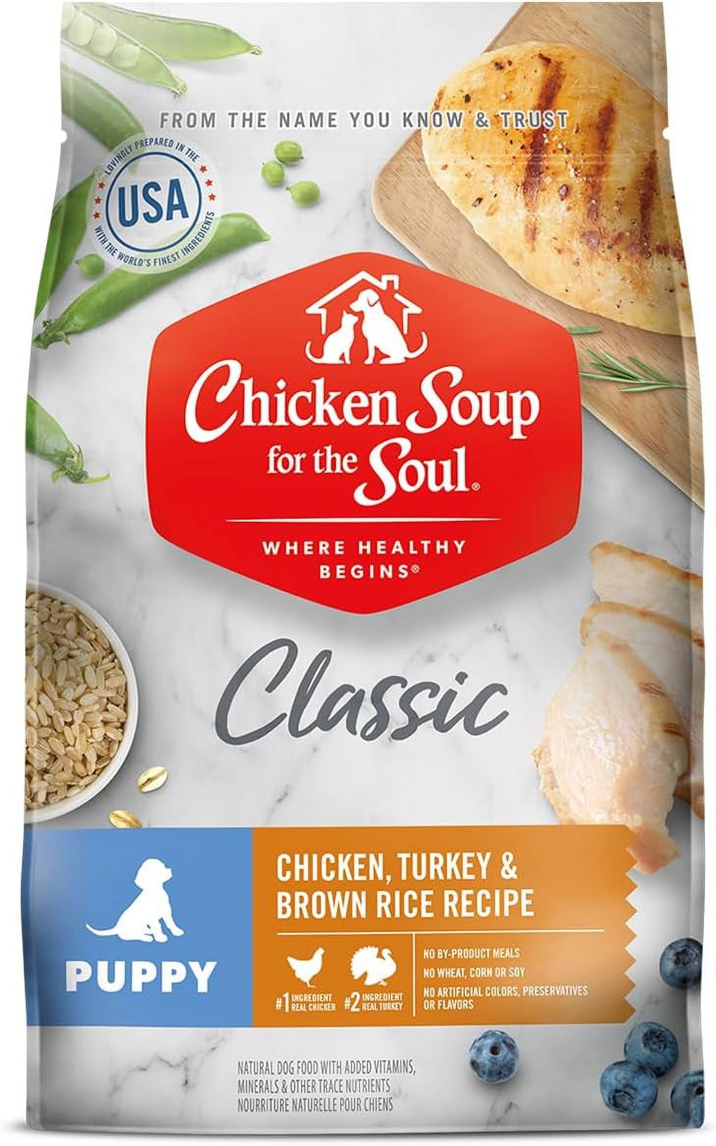 Pet Food Puppy, Chicken, Turkey and Brown Rice Recipe, 4.5 lb. Bag