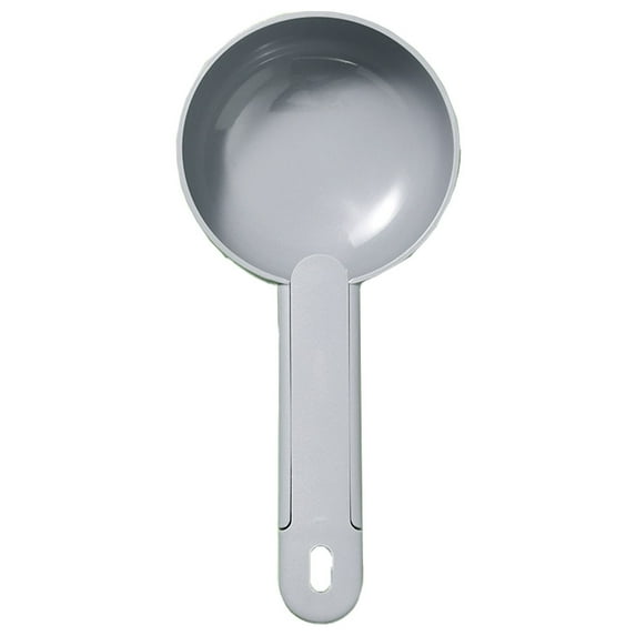 Pet Food Scoop, Cat Food Measuring Cups, Comfortable Long Handle Scoop for Dog, Cat, Ferret and Rabbit Food, 1 Cup Size Pet Food Feeding Scoop - gray