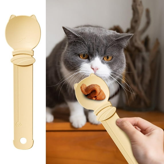Pet Food Spoon,Cat Strip Feeder,Cat Strip Squeeze Spoon,Lickable Cats Treats Spoon Wet Cats Food Storage for Feeding,Multifunctional Pet Treat Dispenser for Snack Puree Feeding Supplies