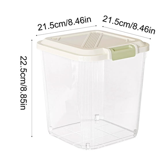 Pet Food Storage Container with Wheels Sealed Dog Food Bin 21x21x22.5cm