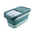 thumbnail image 1 of Sulgyt Pet Food Storage Containers, Collapsible Container with Sliding Lid, Plastic Cat Food Bin, Grain Storage Box for Kitchen (Green), 1 of 6