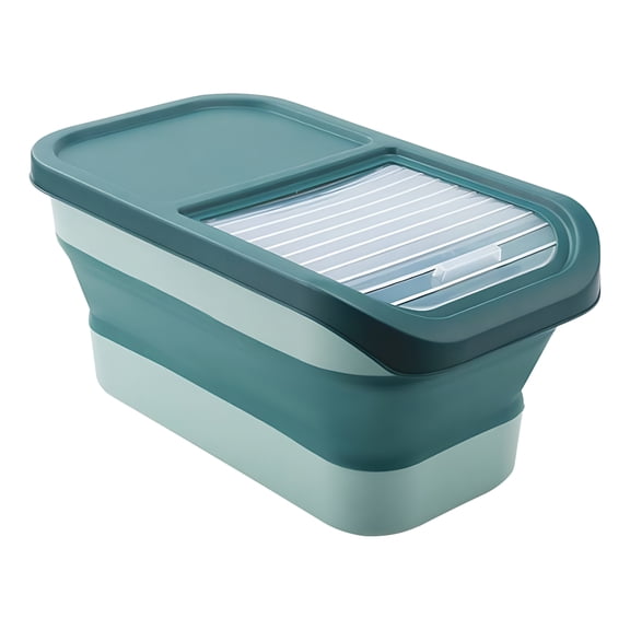 Pet Food Storage Containers, Collapsible Dog Food Container with Sliding Lid, Practical Folding Grains Storage Box Foldable Pet Snacks Container, Cat Food Storage, Plastic Dog Food Bin