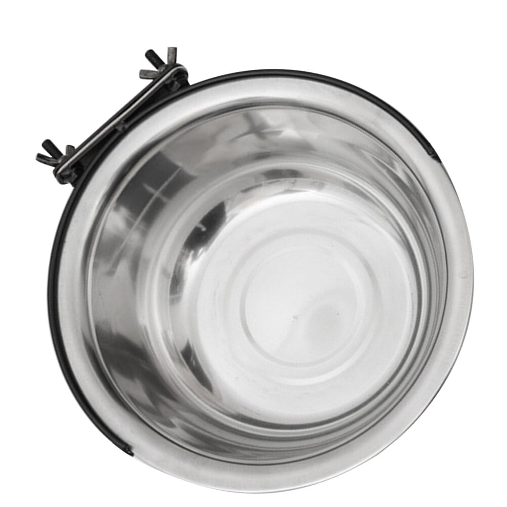Pet Food Water Bowl Kennel Cup Stainless Steel Coop Parrot Feeding Dish