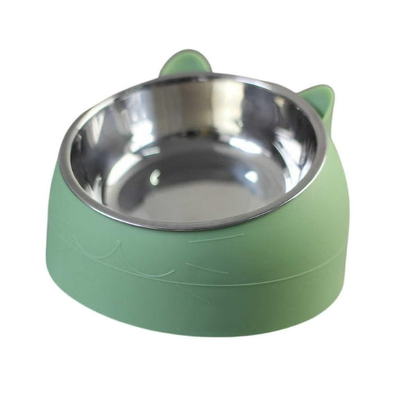 Pet Food  Water Bowls Tilted Elevated Raised Cat Bowls Cat Feeder Dishes Protect  Cats, Small Dogs Indoor Green