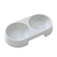 thumbnail image 1 of Pet Food Water Dish No Feeder Cat Food Feeder, Double Bowl Cat Feeder, Candy Color Pet Food Bowl, Multi- Household Food Dispenser, Non-, Pet Supplies Can separate wet and dry,Grey, 1 of 4